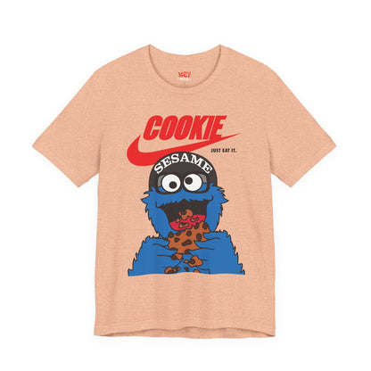 Cookie Monster Graphic Tee — "Cookie" Logo & Bite-Ready Sesame Design
