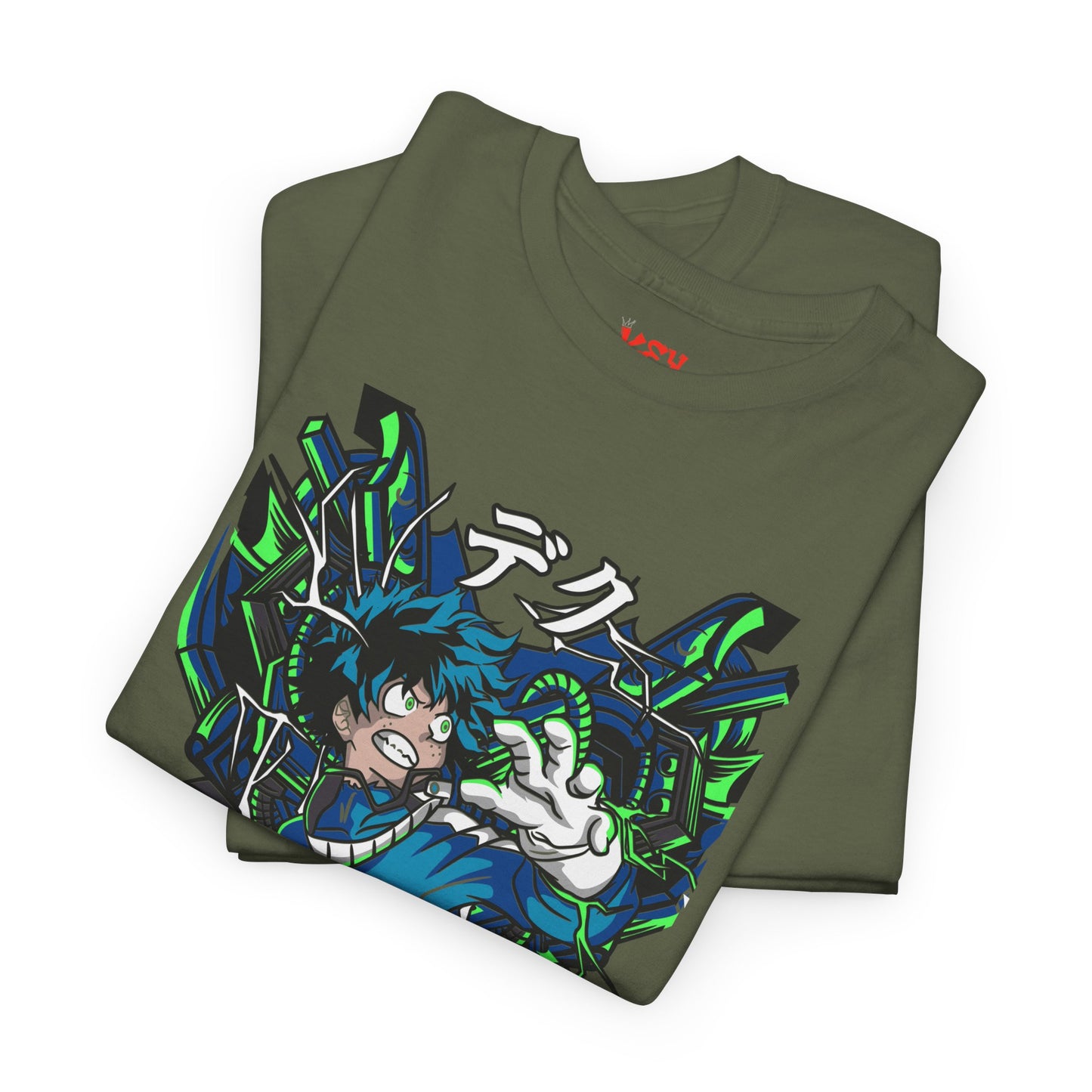 Deku Anime Mecha Pilot T-Shirt — Neon Japanese Text Design