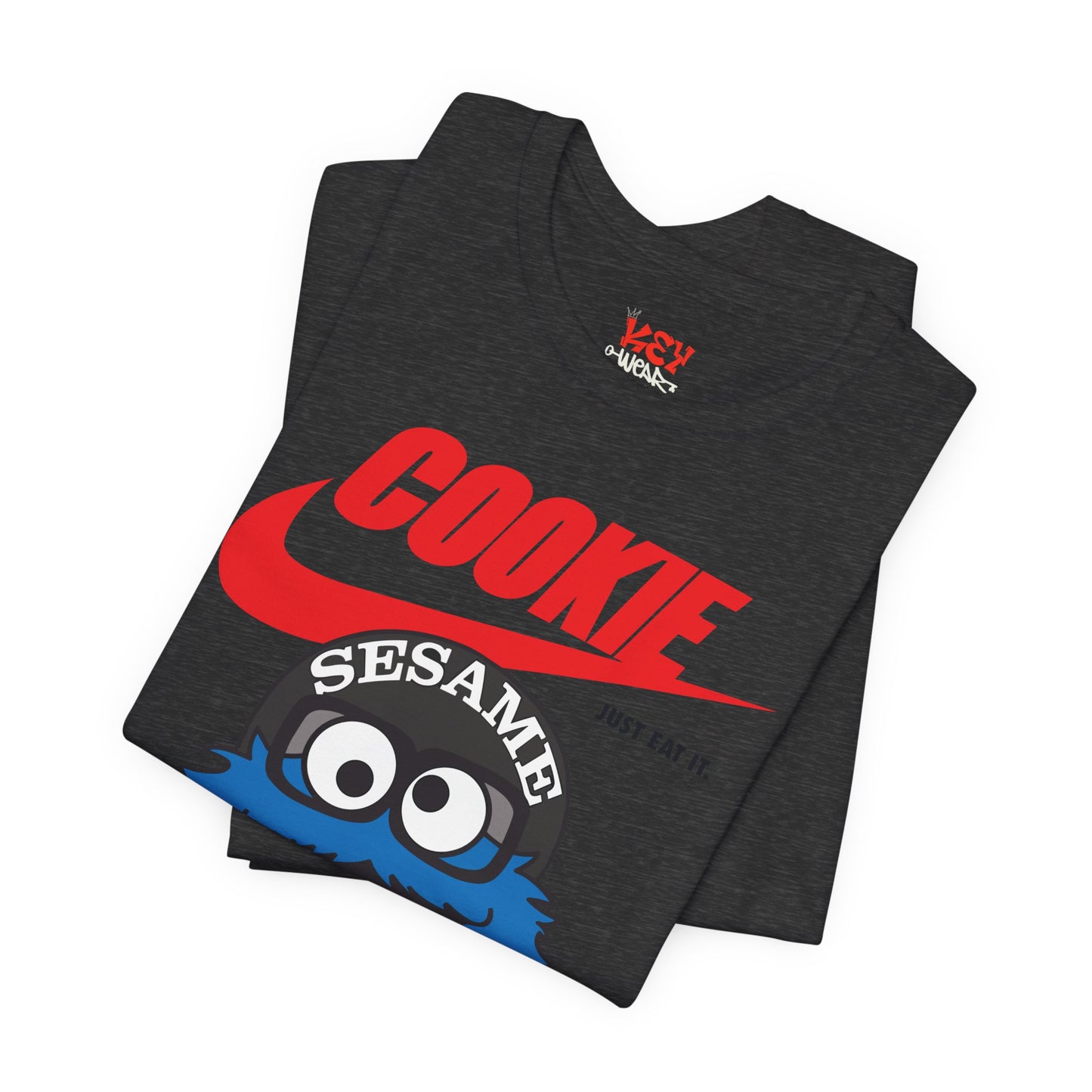 Cookie Monster Graphic Tee — "Cookie" Logo & Bite-Ready Sesame Design