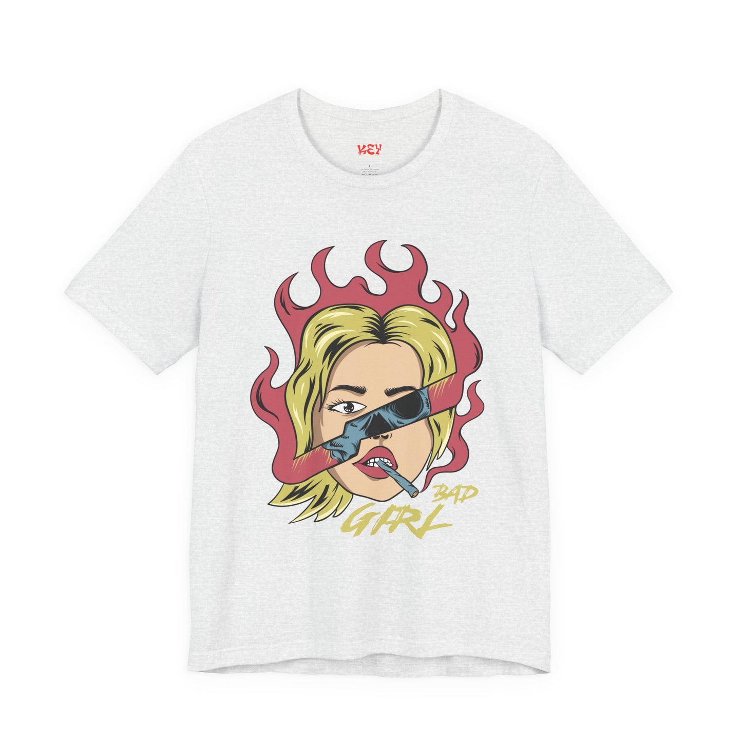 Bad Girl Pop Art Tee — Retro Flaming Blonde Graphic T-Shirt