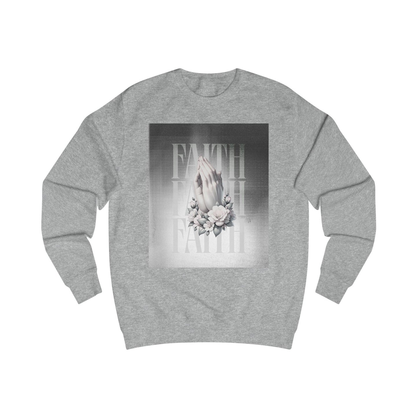 Faith Praying Hands Sweatshirt — Floral Religious Crewneck