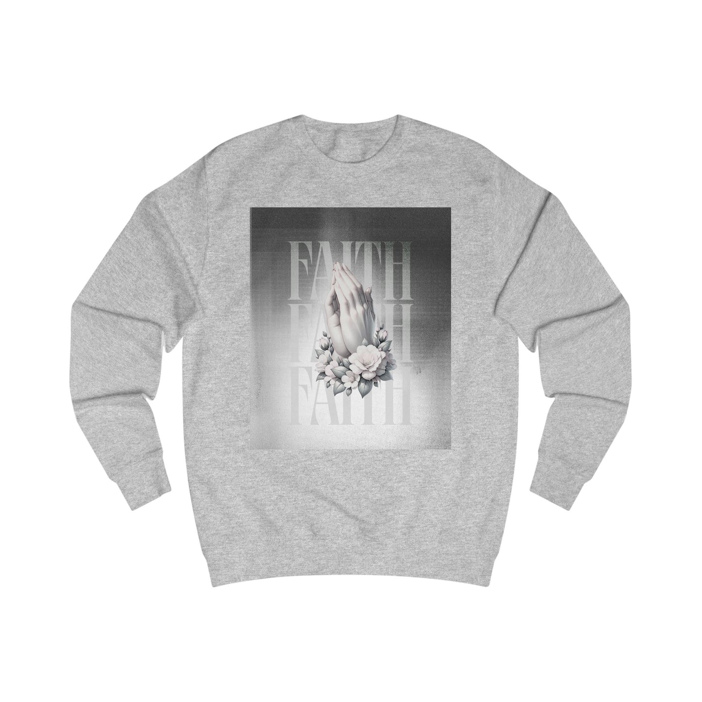 Faith Praying Hands Sweatshirt — Floral Religious Crewneck