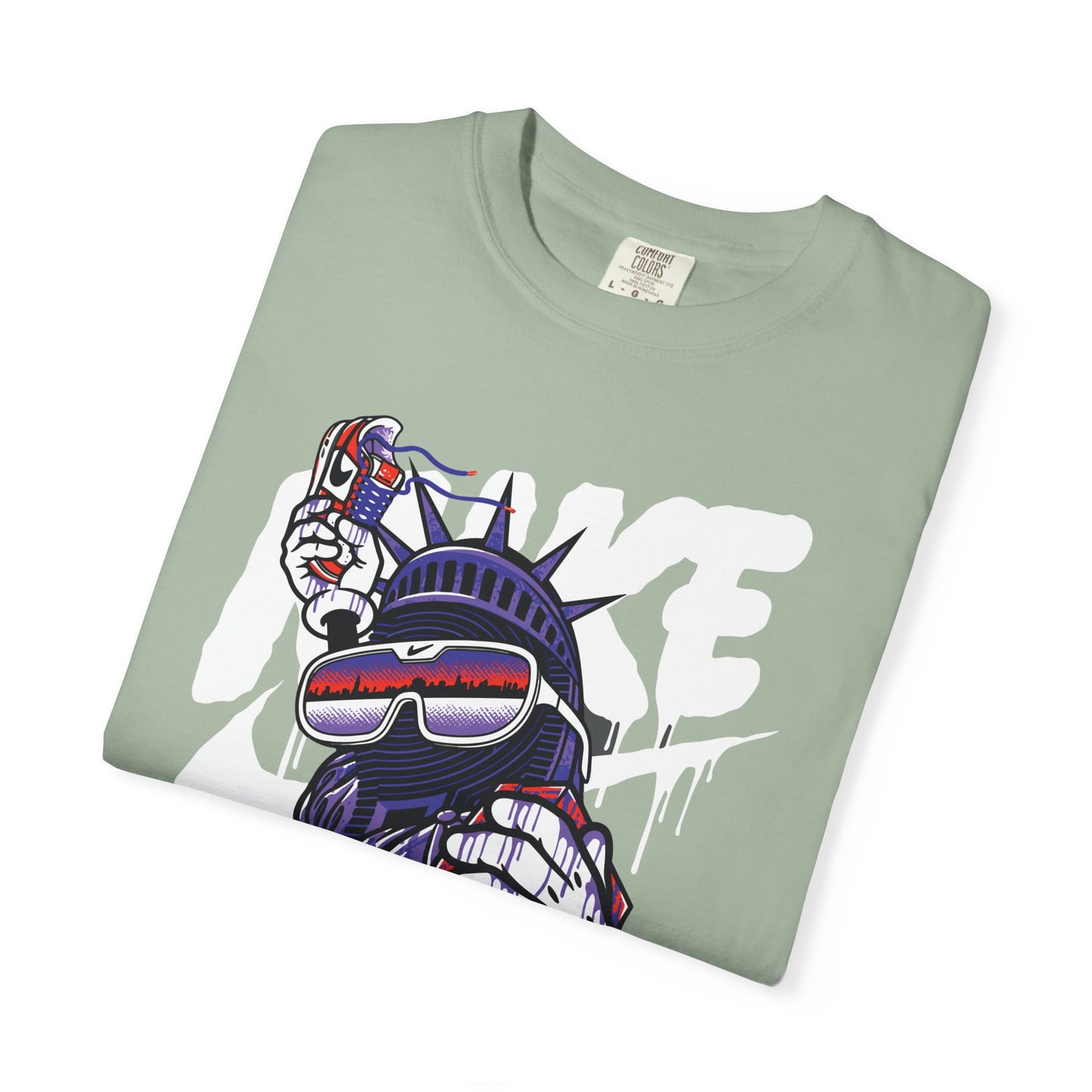 Retro Graffiti Statue of Liberty Illustration (’Like’ Spray Can)