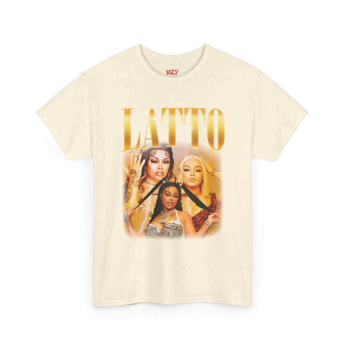 Latto Graphic Tee — 'LATTO' Gold Portrait Band T-Shirt
