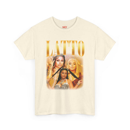 Latto Graphic Tee — 'LATTO' Gold Portrait Band T-Shirt