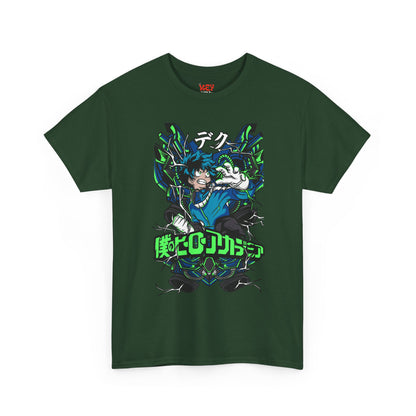 Deku Anime Mecha Pilot T-Shirt — Neon Japanese Text Design