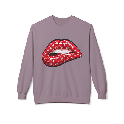 Red Monogram Lip Crewneck Sweatshirt