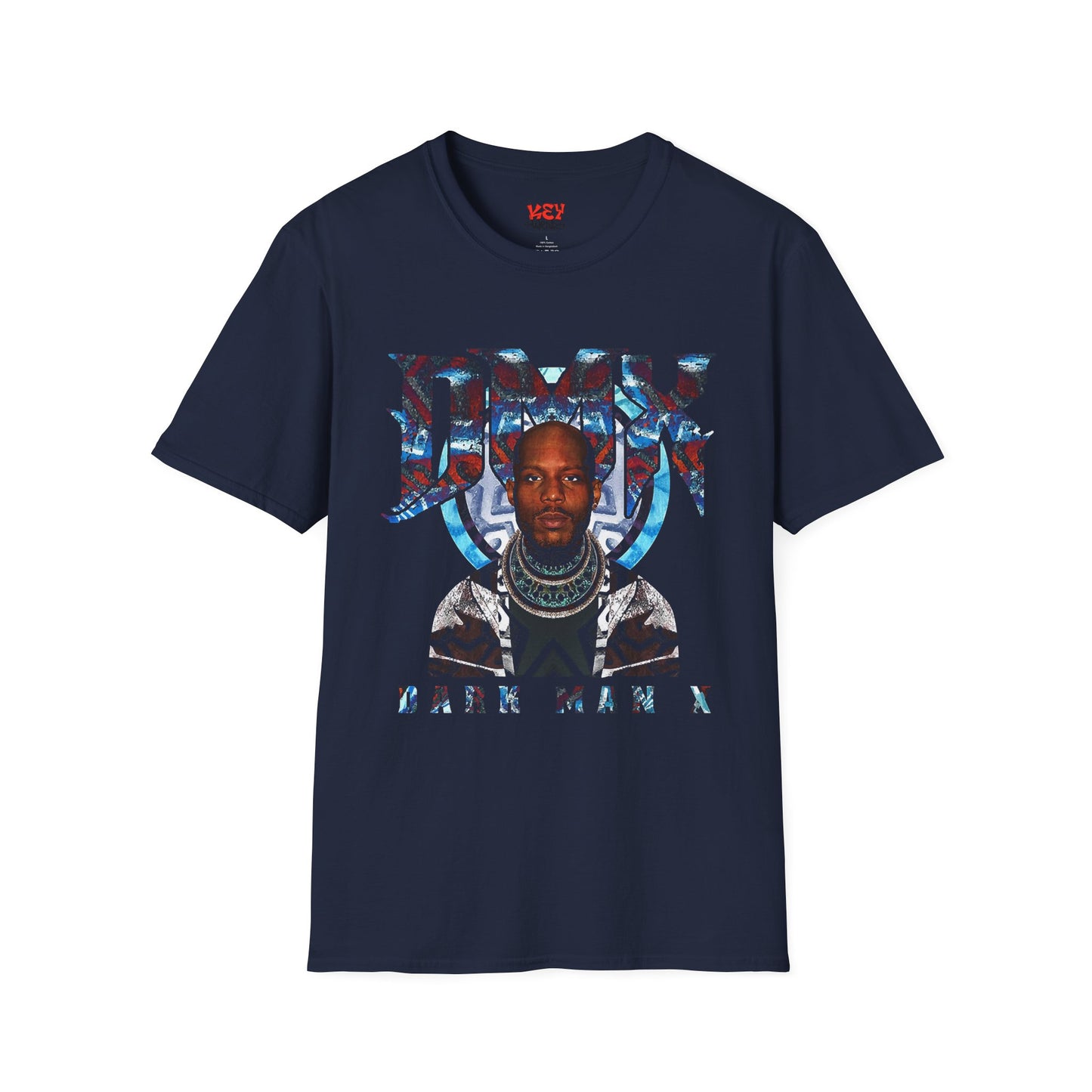 DMX Graphic Tee — Bold Portrait & Tribal Shield Design