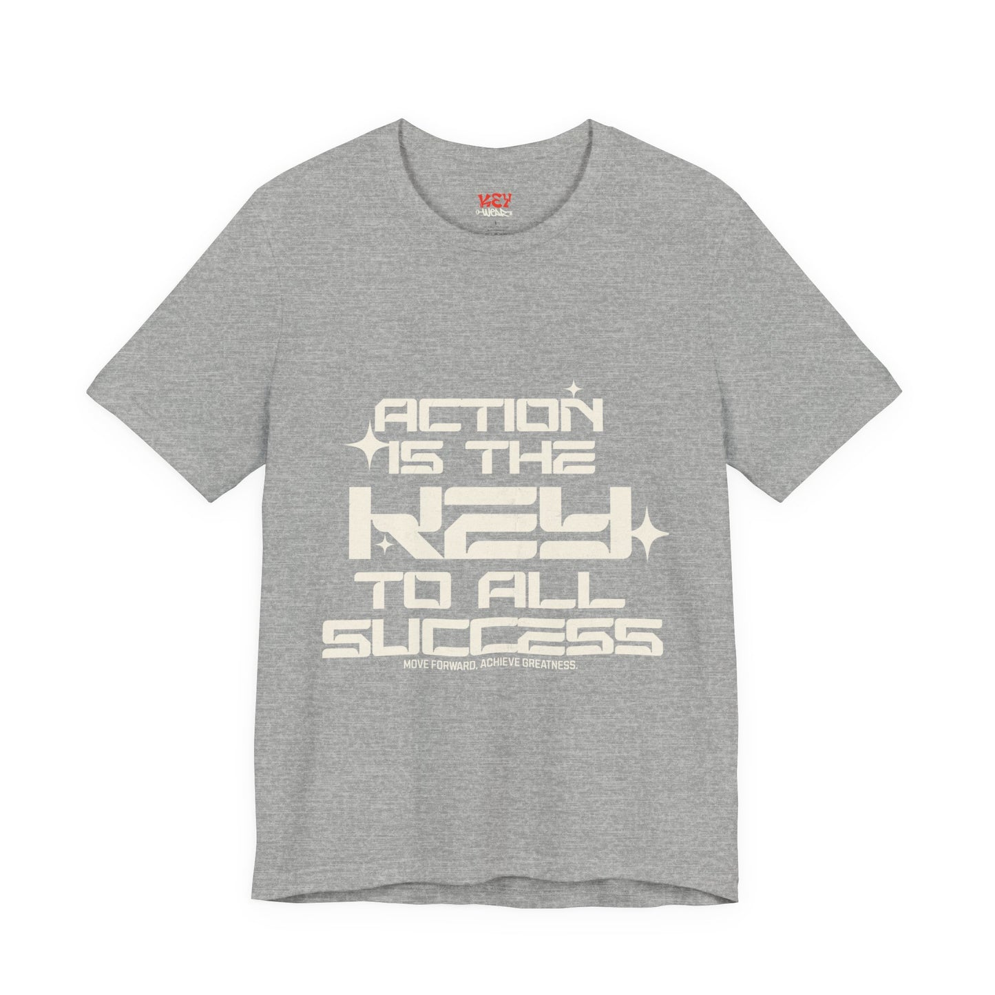 Motivational Unisex Tee: 'Action is the Key to All Success'