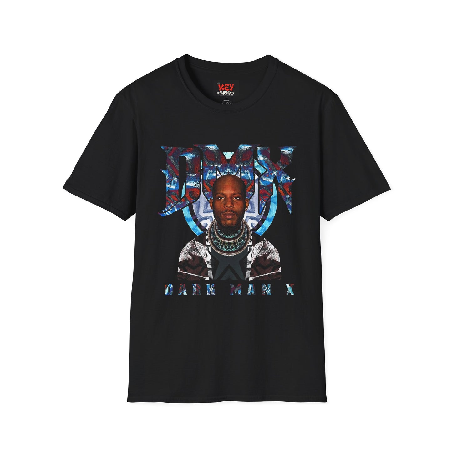 DMX Graphic Tee — Bold Portrait & Tribal Shield Design