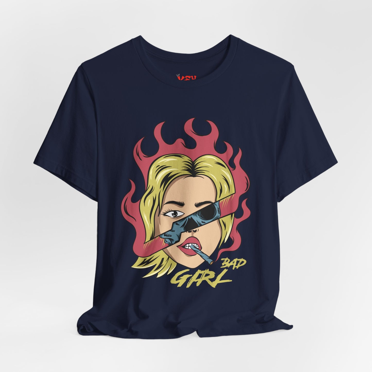Bad Girl Pop Art Tee — Retro Flaming Blonde Graphic T-Shirt