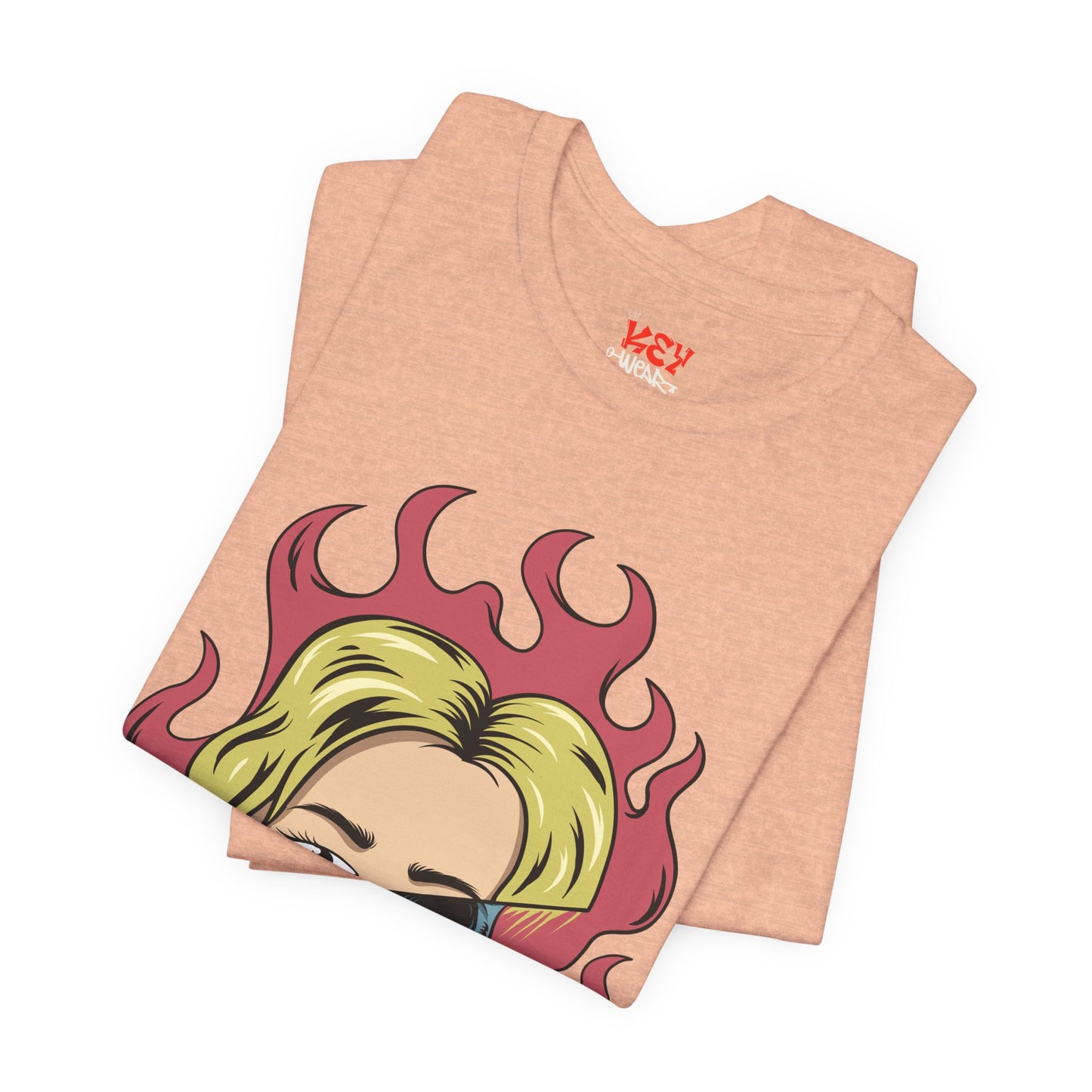 Bad Girl Pop Art Tee — Retro Flaming Blonde Graphic T-Shirt