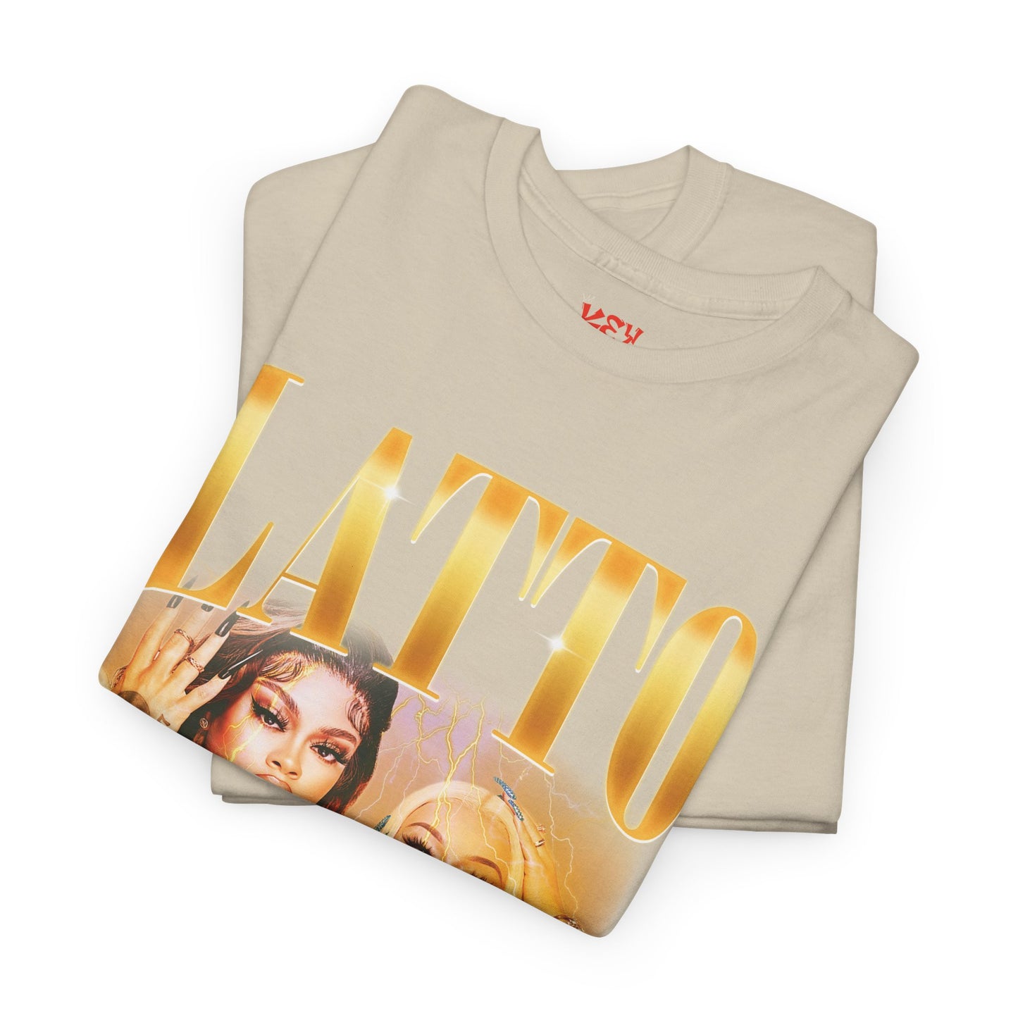 Latto Graphic Tee — 'LATTO' Gold Portrait Band T-Shirt