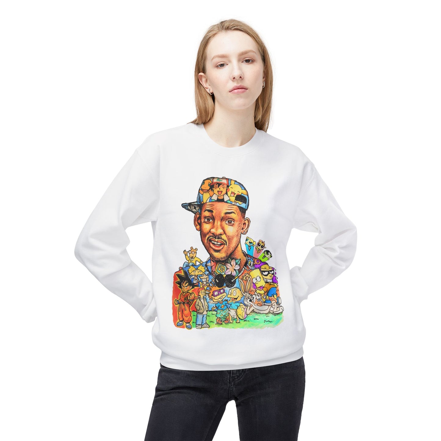 Retro ’90s Cartoon Portrait Crewneck Sweatshirt