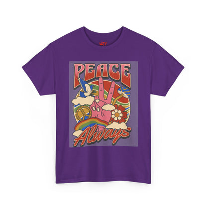 Peace Always T-Shirt – Retro 70s Hippie Peace Sign Graphic Tee
