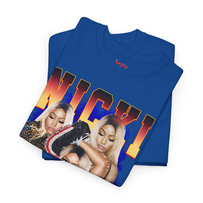 Nicki Graphic Tee — Retro Gradient Name and Portrait Collage