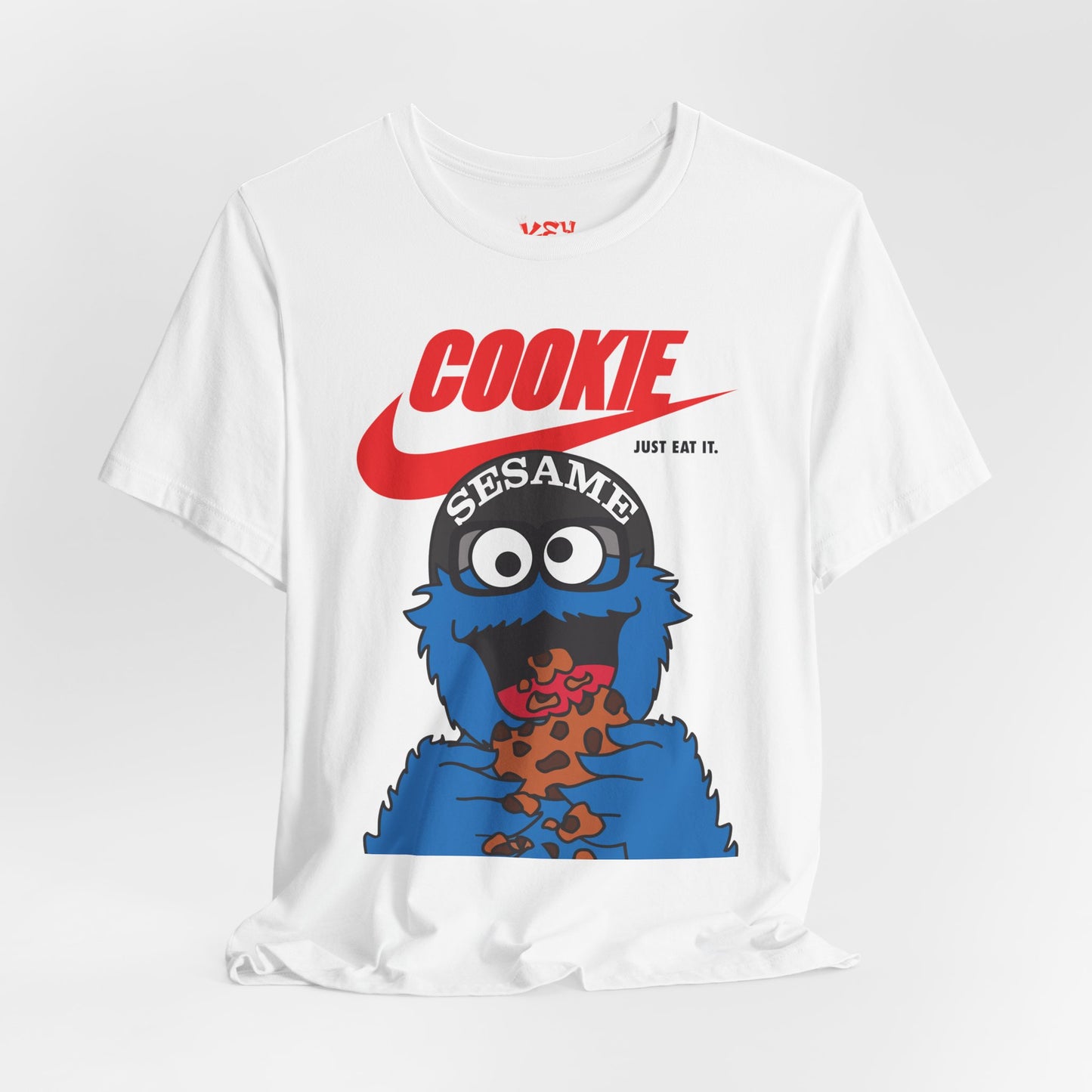 Cookie Monster Graphic Tee — "Cookie" Logo & Bite-Ready Sesame Design