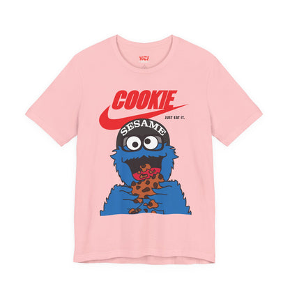 Cookie Monster Graphic Tee — "Cookie" Logo & Bite-Ready Sesame Design