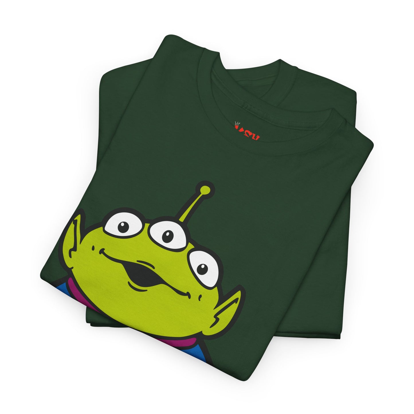 Pizza Planet Alien Graphic Tee — Retro Cartoon Pizza Logo T-Shirt