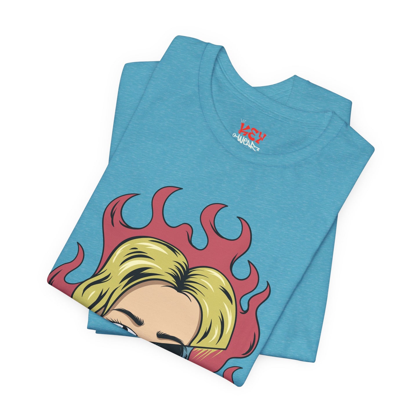 Bad Girl Pop Art Tee — Retro Flaming Blonde Graphic T-Shirt