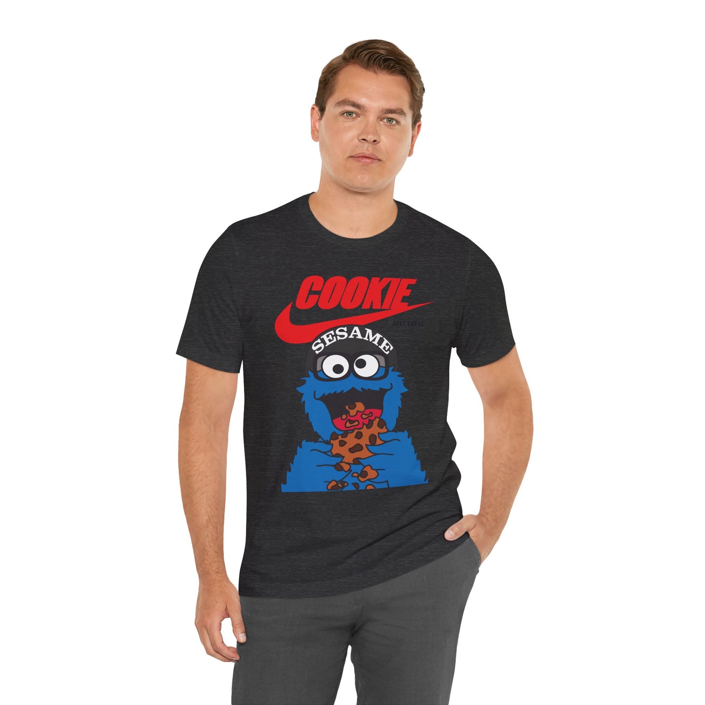 Cookie Monster Graphic Tee — "Cookie" Logo & Bite-Ready Sesame Design