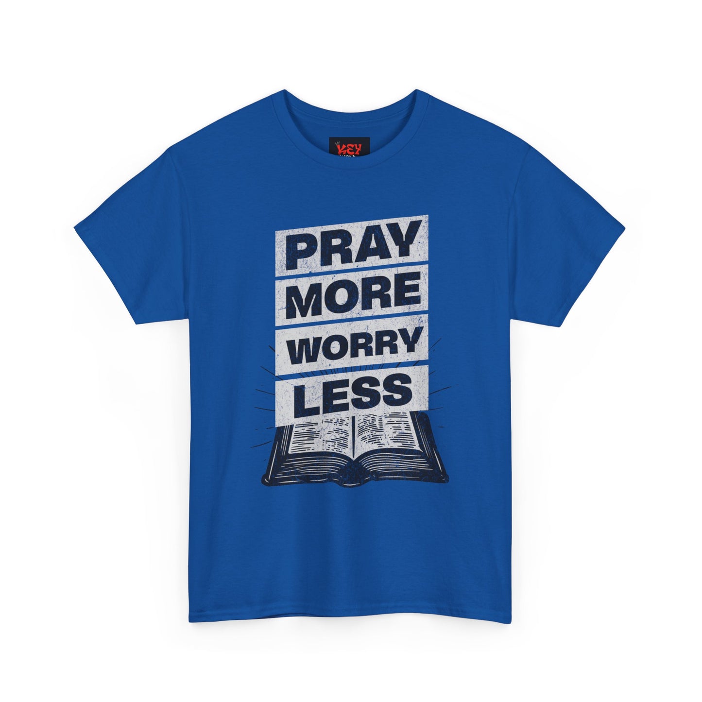 Pray More Worry Less T-Shirt — Inspirational Christian Tee with Bible Graphic