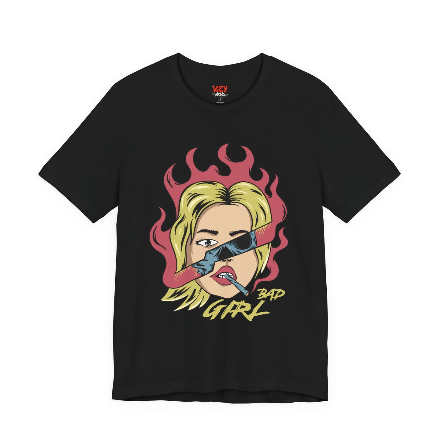 Bad Girl Pop Art Tee — Retro Flaming Blonde Graphic T-Shirt