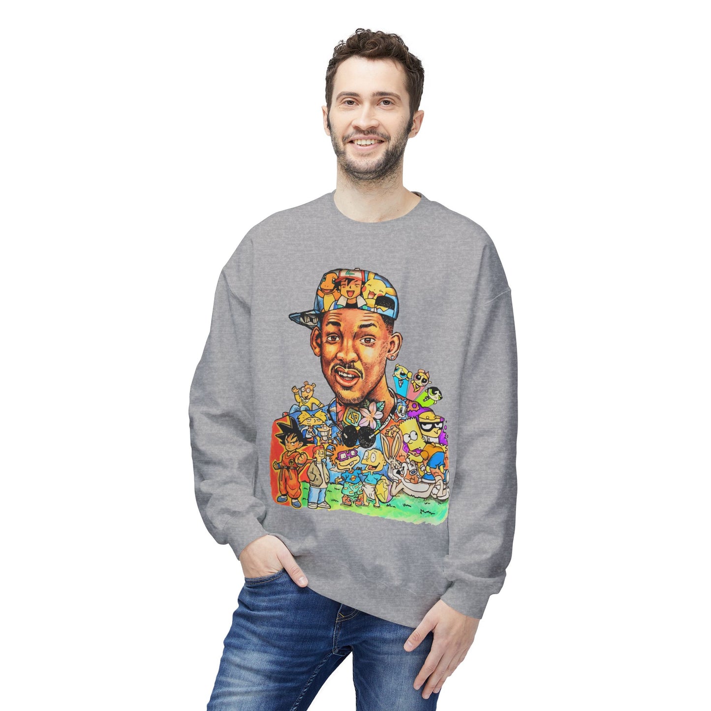 Retro ’90s Cartoon Portrait Crewneck Sweatshirt