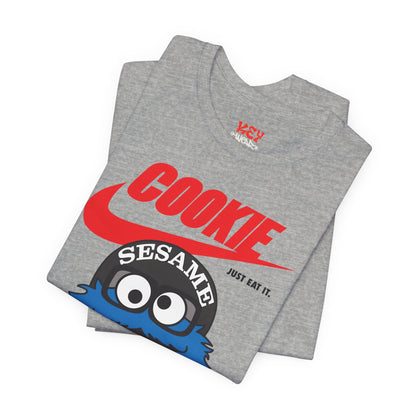 Cookie Monster Graphic Tee — "Cookie" Logo & Bite-Ready Sesame Design