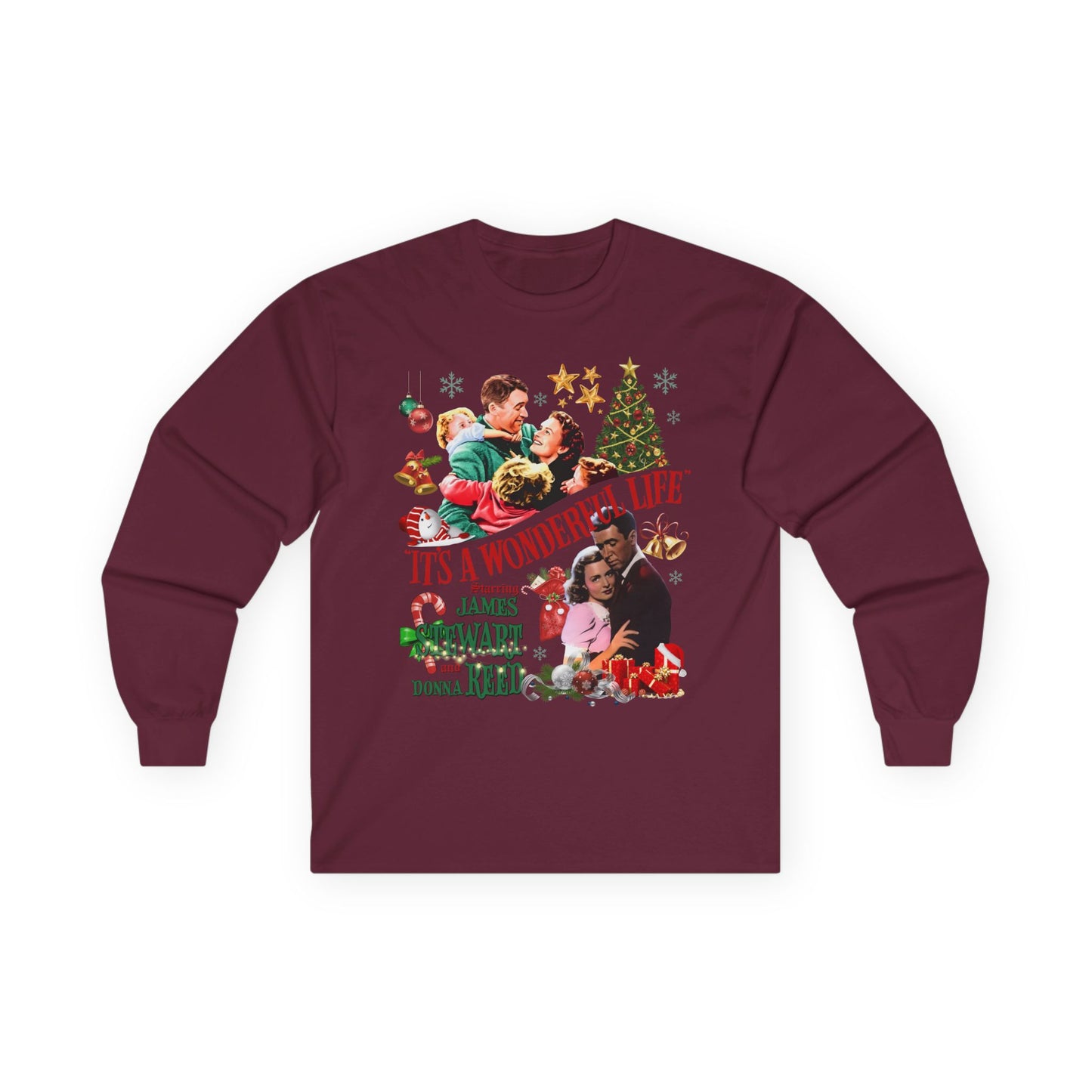 It's a Wonderful Life Holiday Long Sleeve Tee — Classic Christmas Movie Shirt