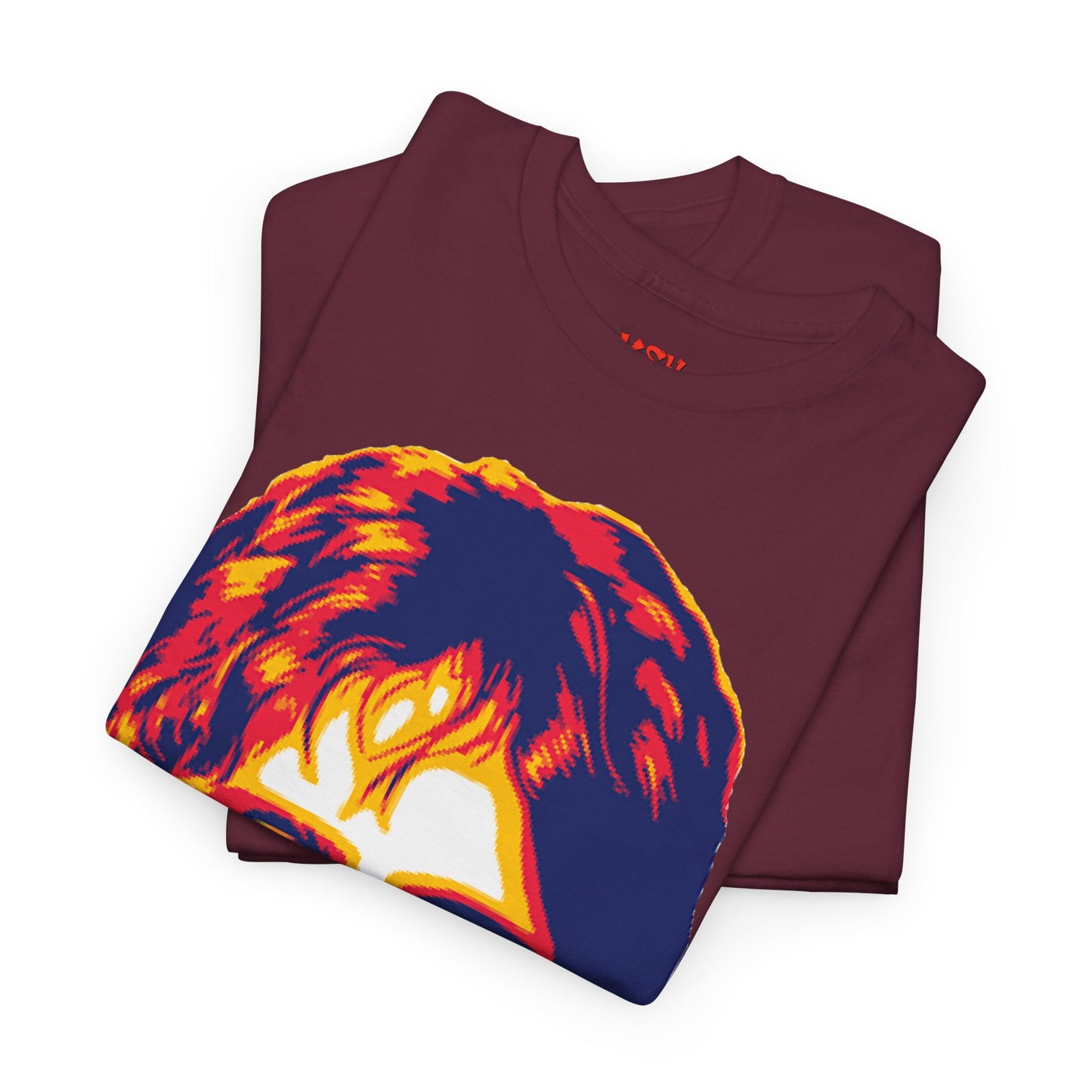 John Graphic Portrait Tee — Retro Psychedelic Face Design