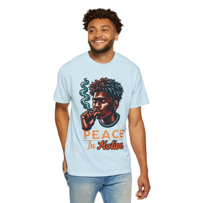 Peace In Motion T‑Shirt — Retro Smoking Portrait Graphic Tee