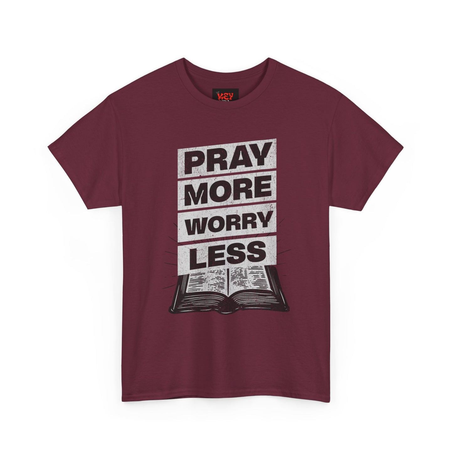 Pray More Worry Less T-Shirt — Inspirational Christian Tee with Bible Graphic