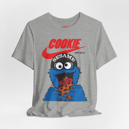 Cookie Monster Graphic Tee — "Cookie" Logo & Bite-Ready Sesame Design