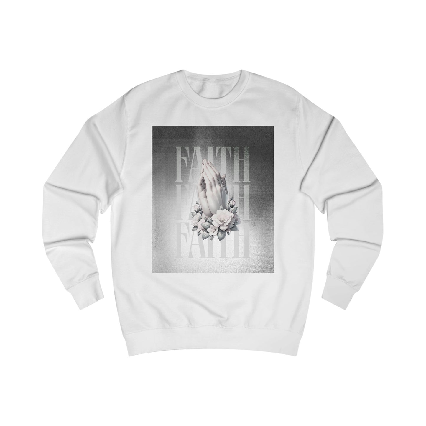 Faith Praying Hands Sweatshirt — Floral Religious Crewneck