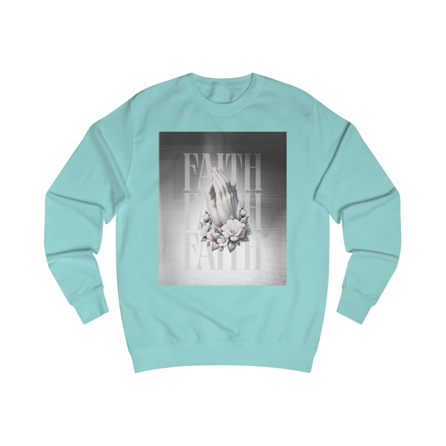 Faith Praying Hands Sweatshirt — Floral Religious Crewneck