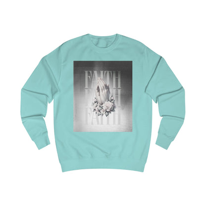 Faith Praying Hands Sweatshirt — Floral Religious Crewneck