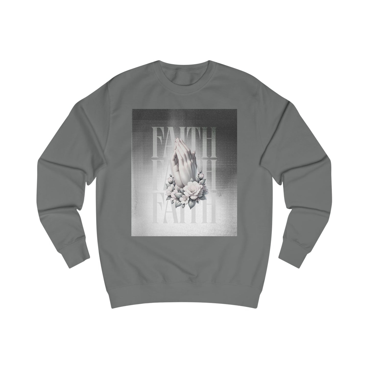 Faith Praying Hands Sweatshirt — Floral Religious Crewneck