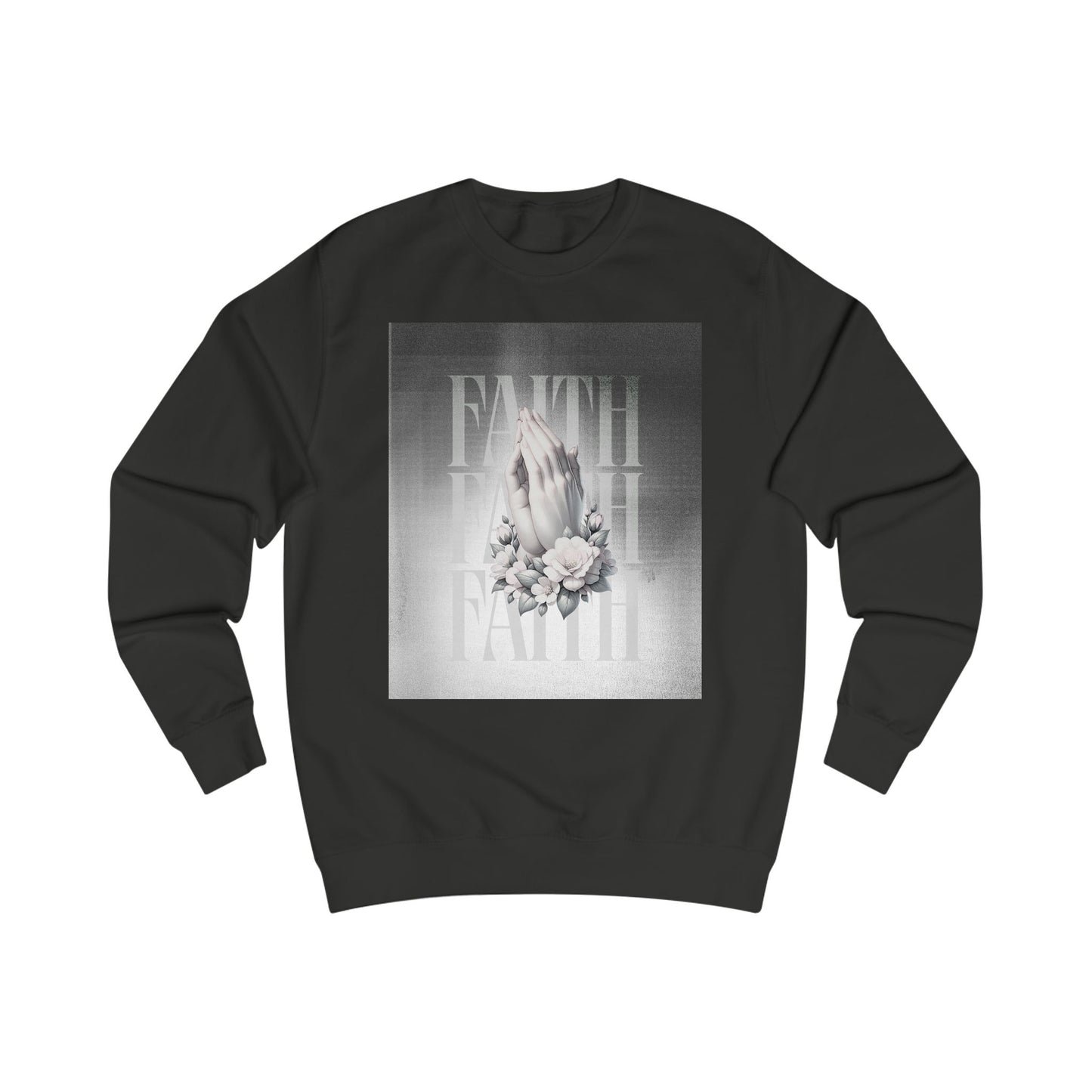 Faith Praying Hands Sweatshirt — Floral Religious Crewneck