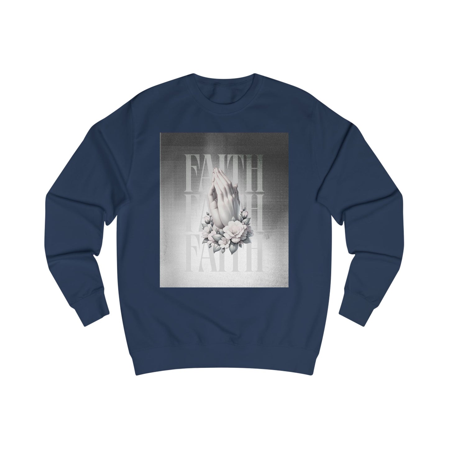 Faith Praying Hands Sweatshirt — Floral Religious Crewneck