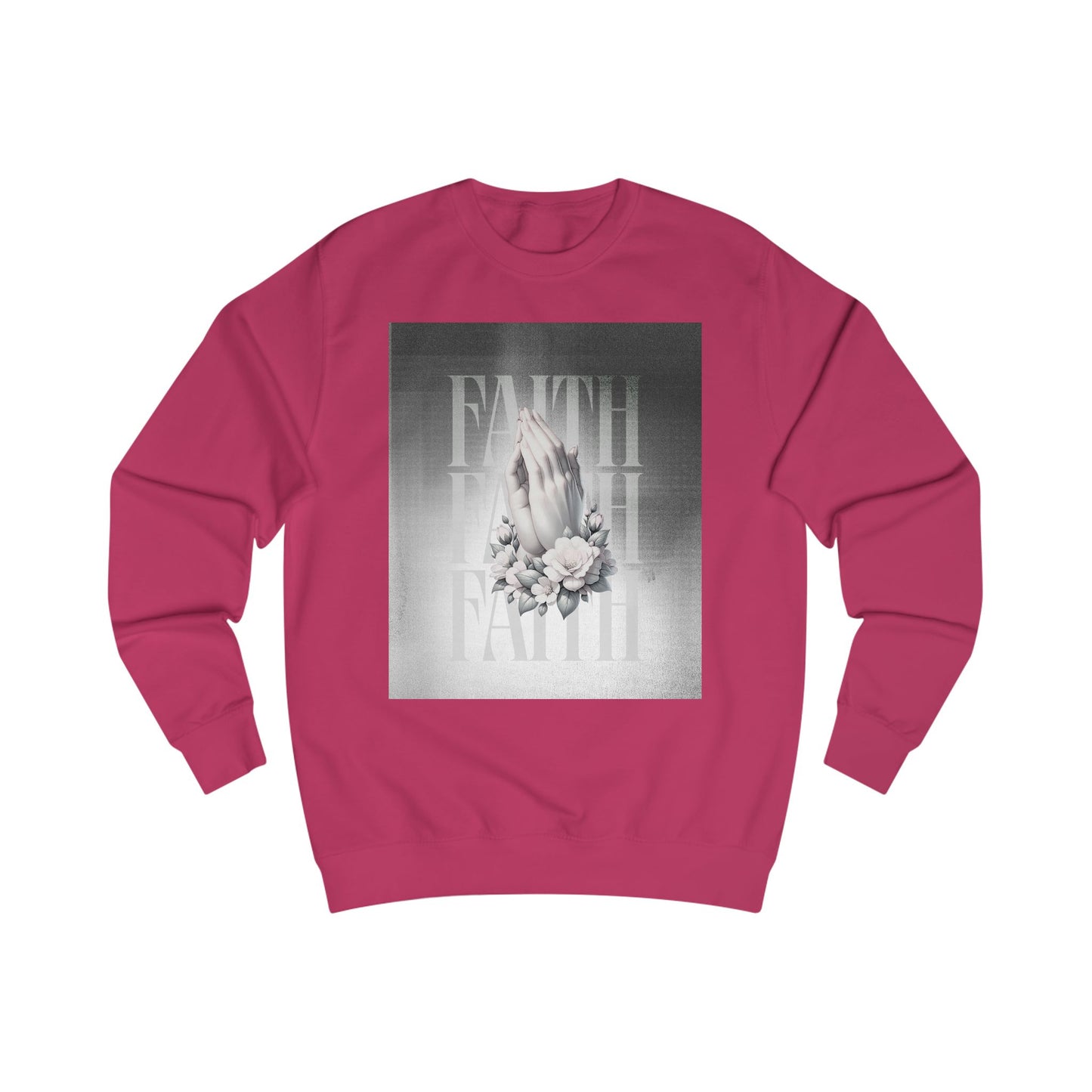 Faith Praying Hands Sweatshirt — Floral Religious Crewneck