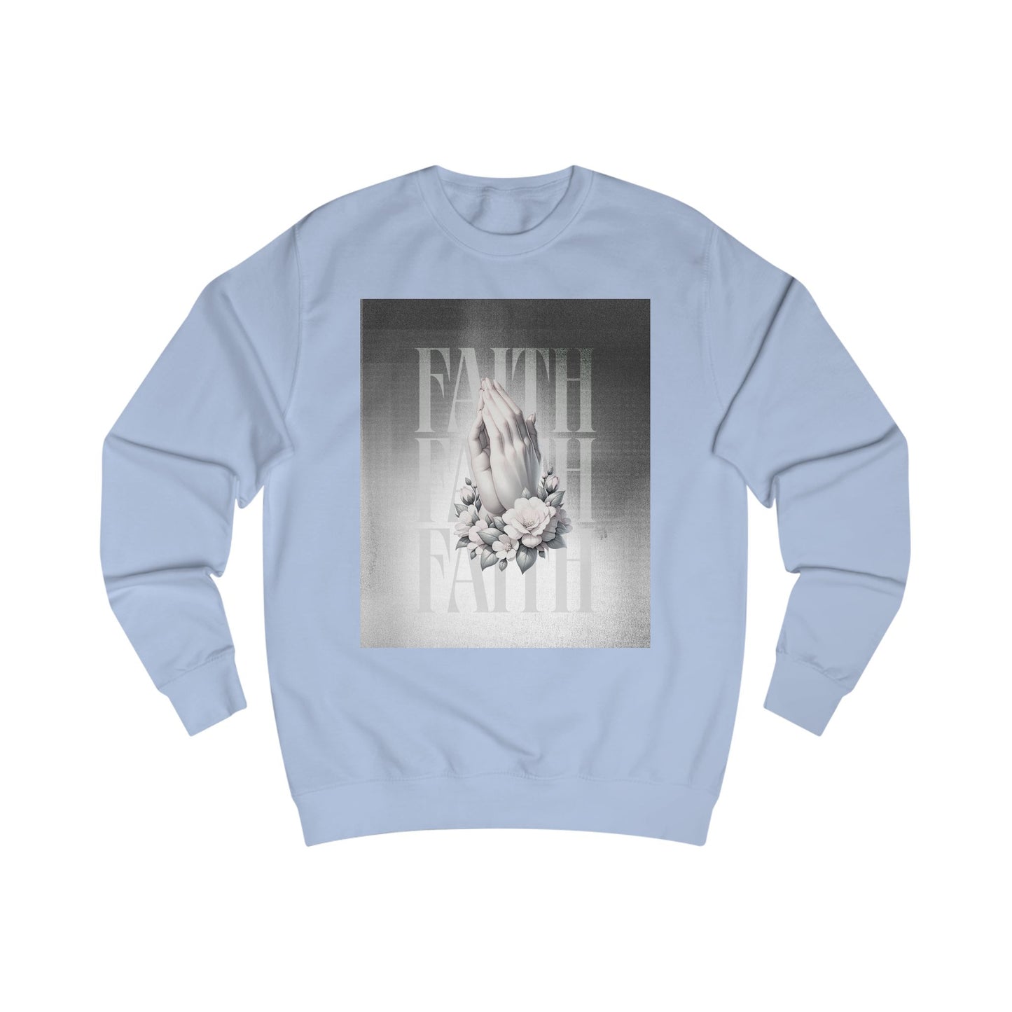 Faith Praying Hands Sweatshirt — Floral Religious Crewneck