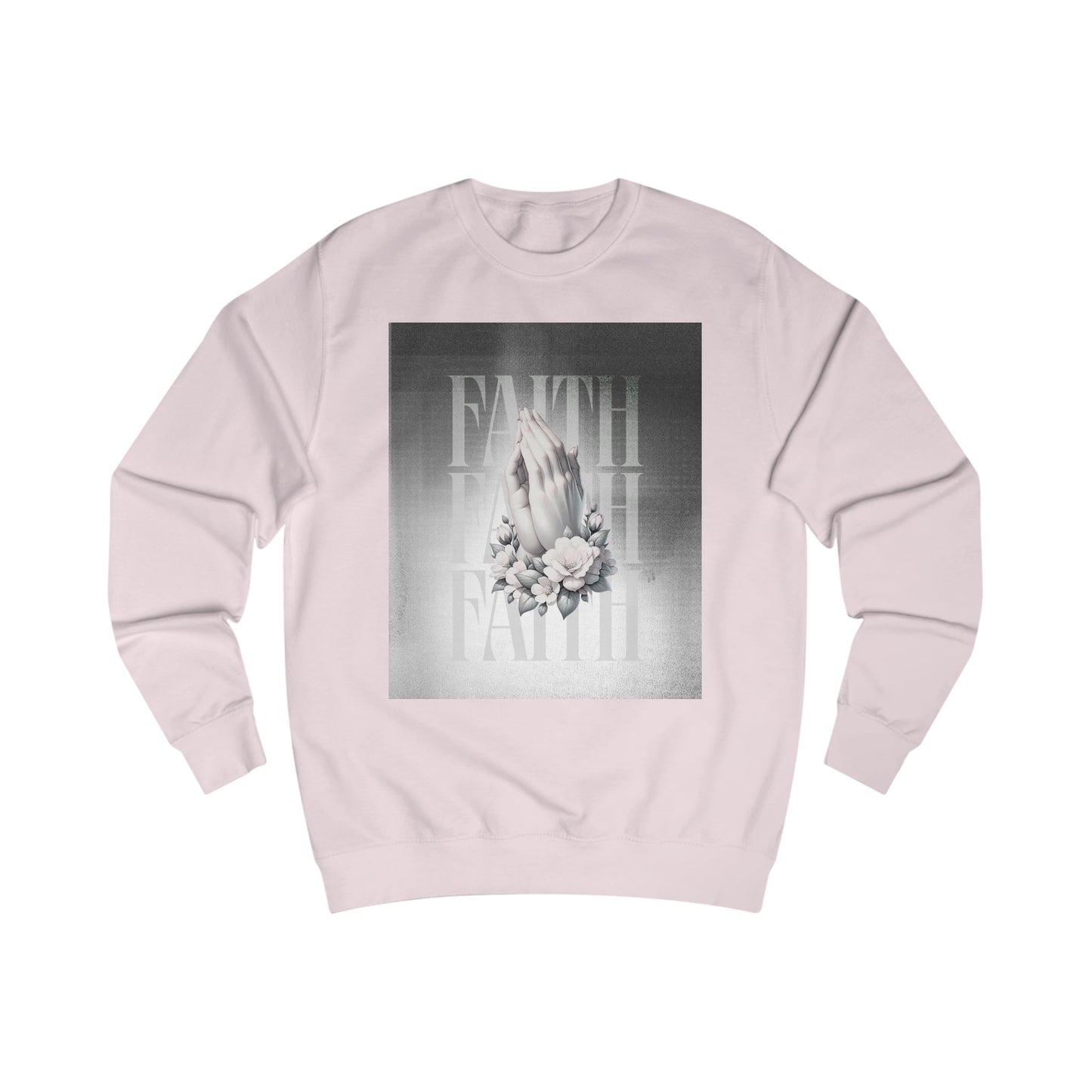 Faith Praying Hands Sweatshirt — Floral Religious Crewneck