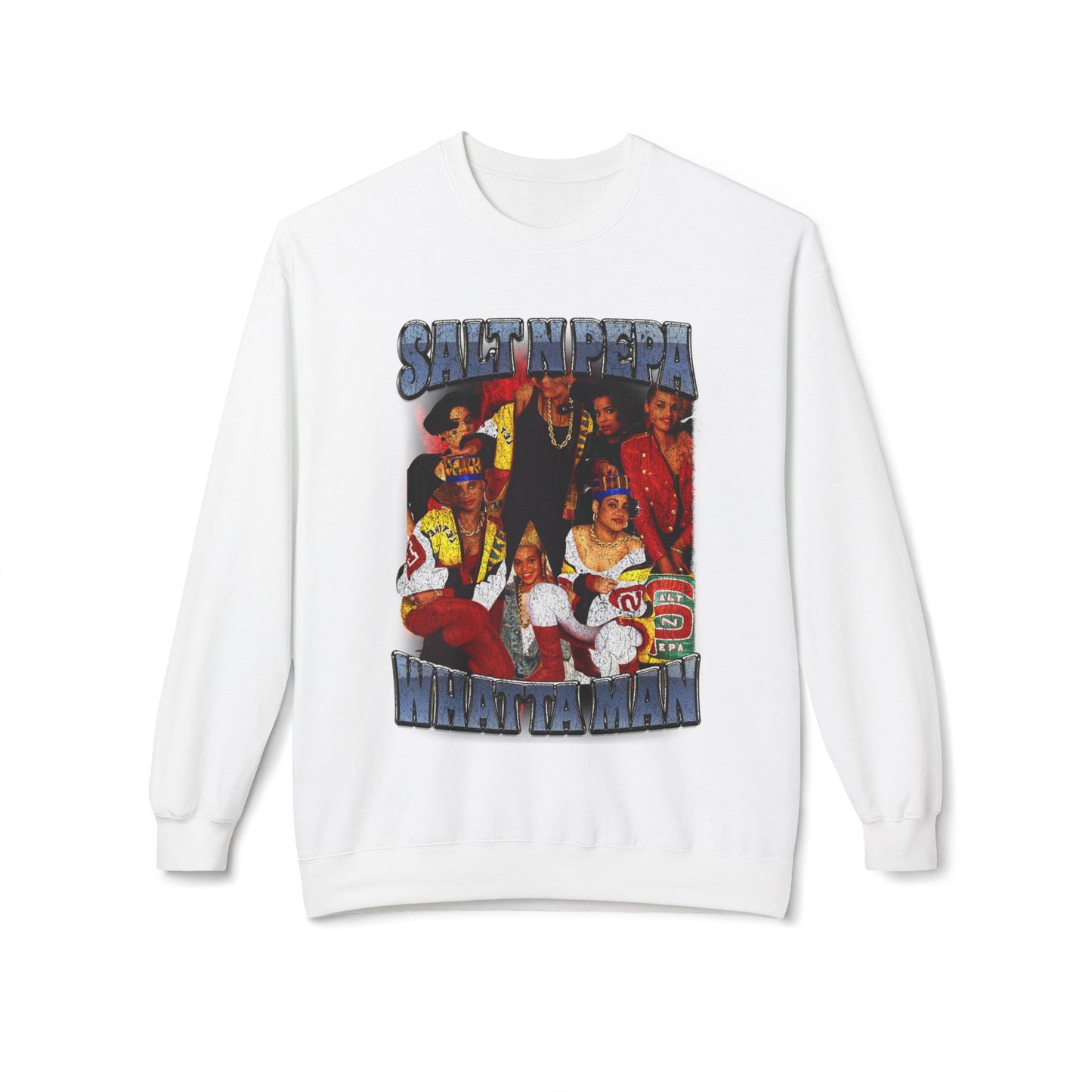 Salt-N-Pepa 'Whatta Man' Crewneck Sweatshirt - Retro 90s Hip-Hop Graphic