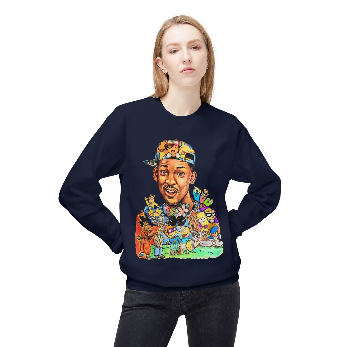 Retro ’90s Cartoon Portrait Crewneck Sweatshirt