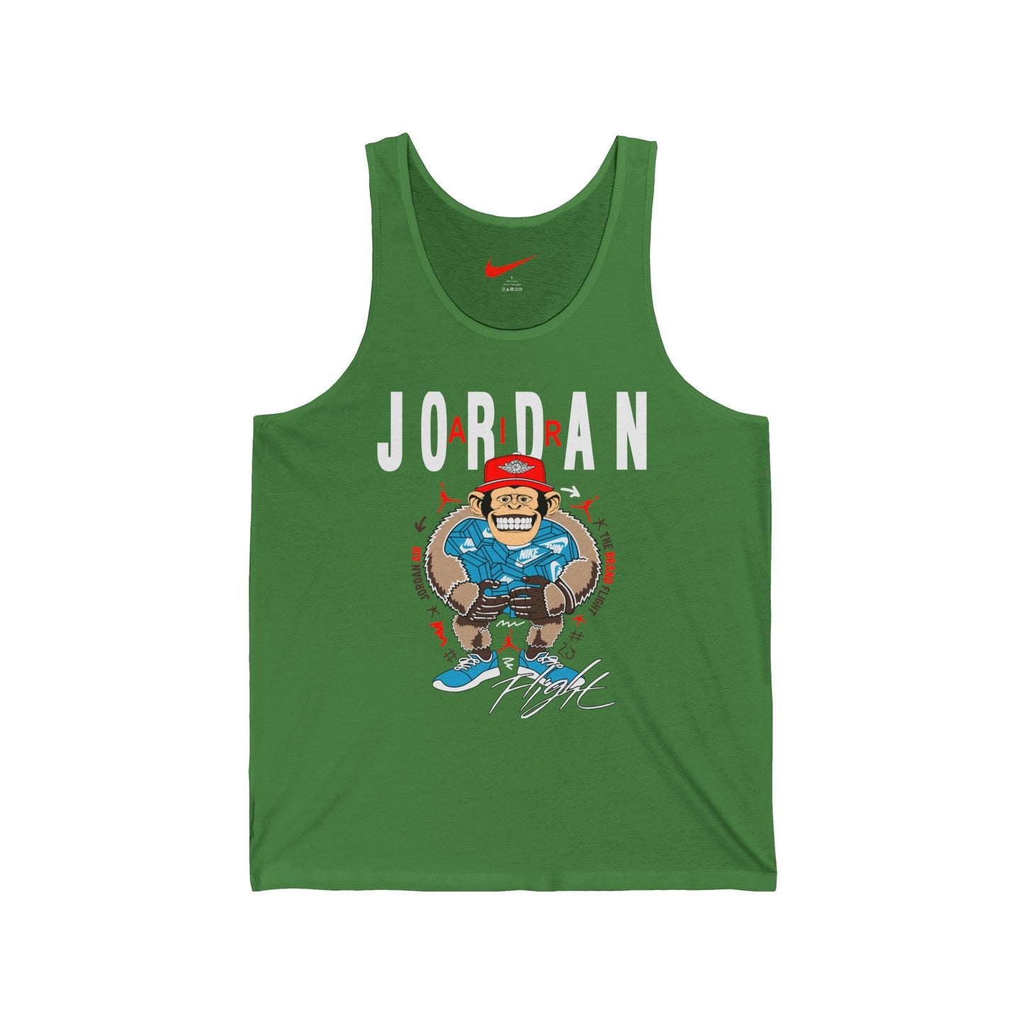 Jordan Monkey Player Tank Top — Retro Basketball Graphic Jersey Tank