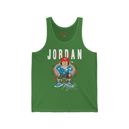 Jordan Monkey Player Tank Top — Retro Basketball Graphic Jersey Tank