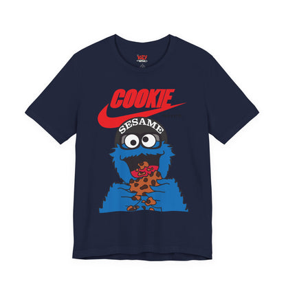 Cookie Monster Graphic Tee — "Cookie" Logo & Bite-Ready Sesame Design