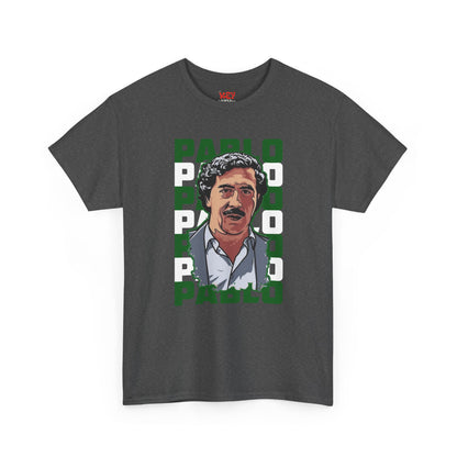 Pablo Portrait Tee — Retro Green Block Text Graphic T-Shirt