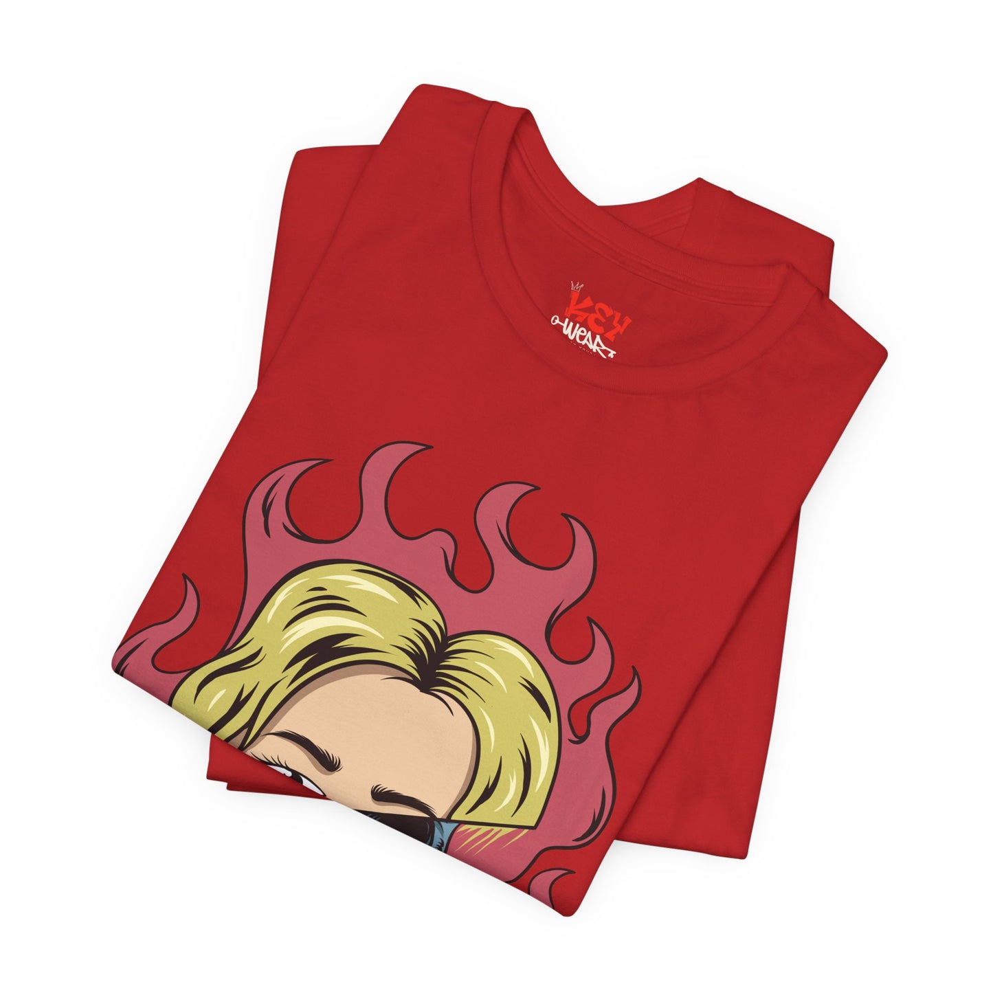 Bad Girl Pop Art Tee — Retro Flaming Blonde Graphic T-Shirt